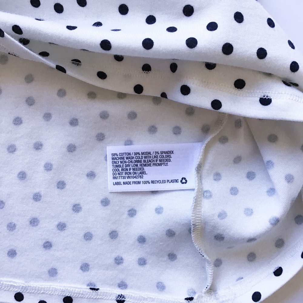 A NEW DAY Basic White Tank Top w/ Black Polka Dots - Picture 3 of 3